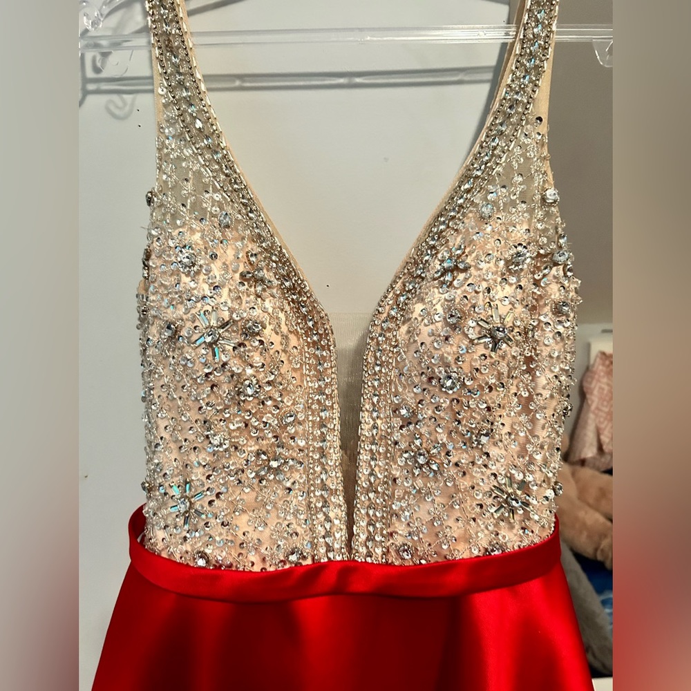 Red And Silver Prom Dress Gem